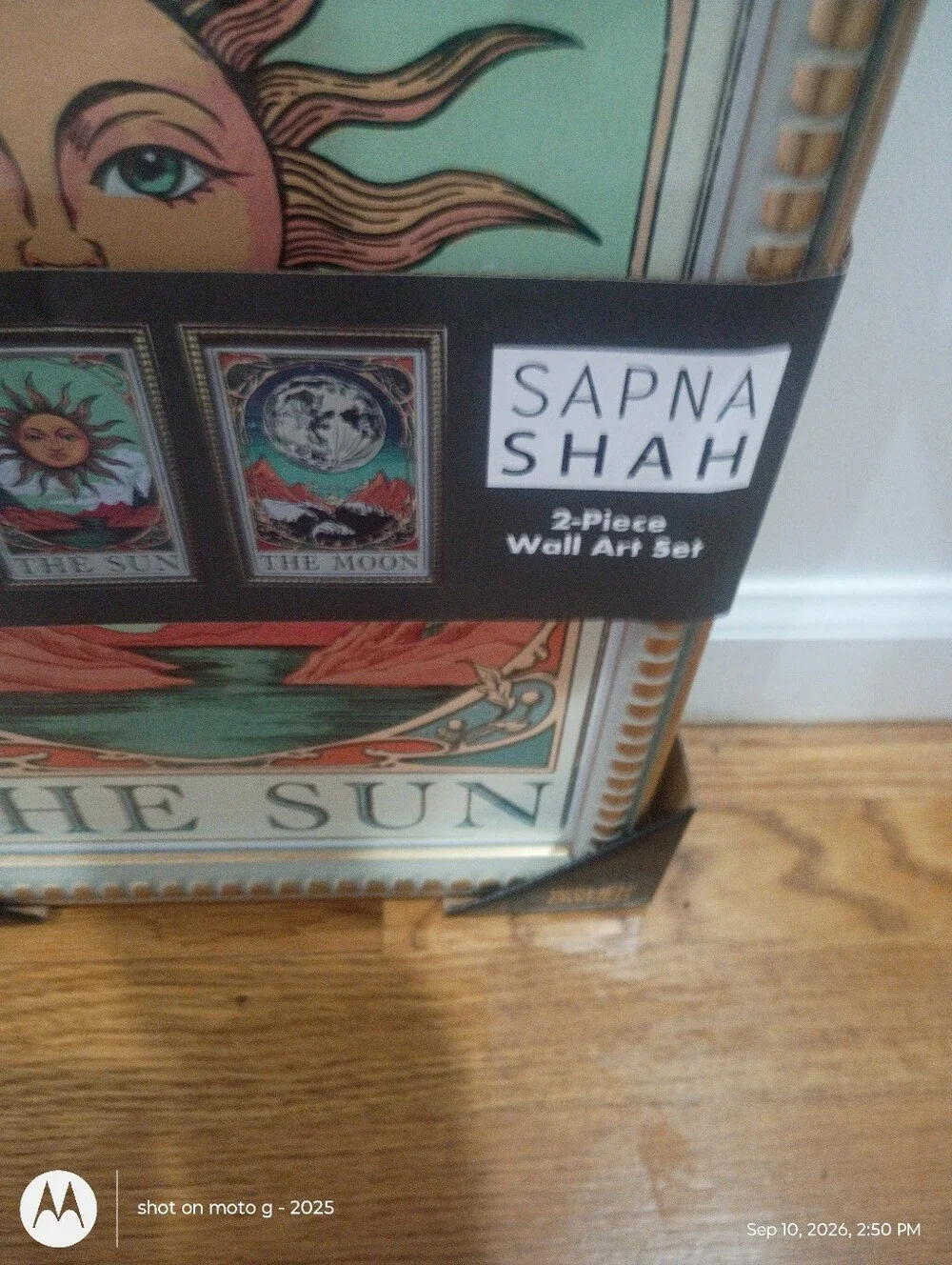 NWT Sapna Shah The Sun& Moon Set Framed Wall Art